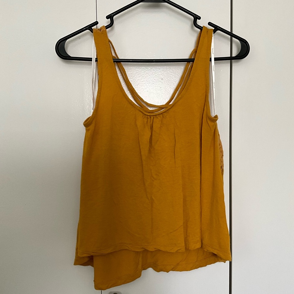 Papaya Golden Yellow Crop Tank Top